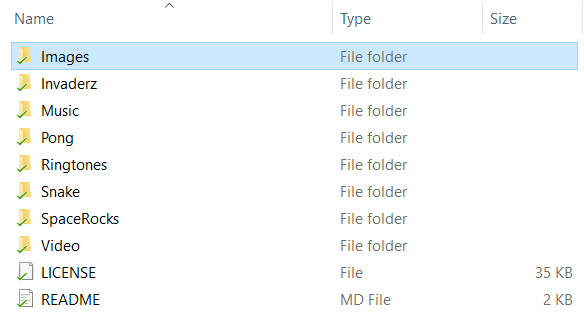 Images folder on the SD card Select an Image