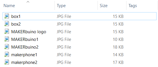 Default images folder on the SD card Select an Image