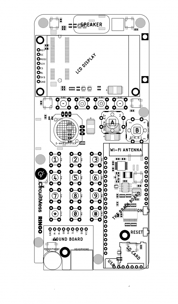 Detailed sketch of Ringo's main board<br>