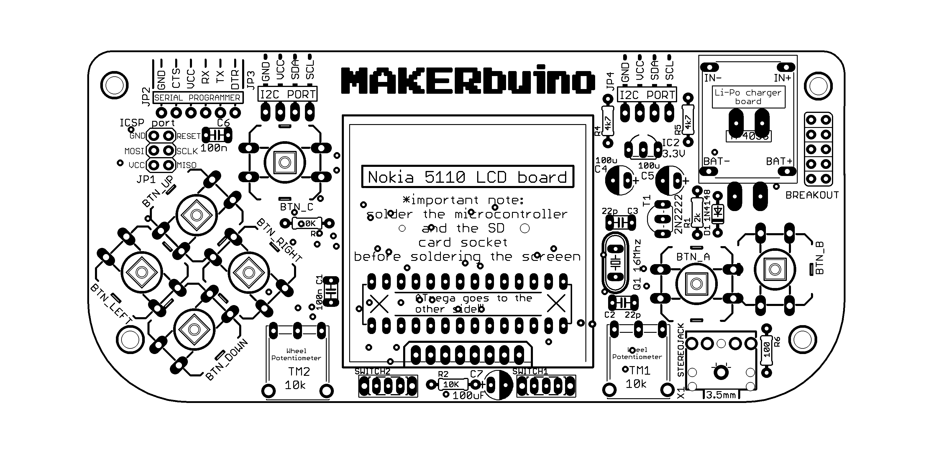 Detailed sketch of MAKERbuino